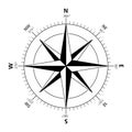 Compass rose, wind rose or also compass star, with eight principal winds