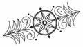 Compass Rose Floral Decorative Element, vector design Generative AI Royalty Free Stock Photo