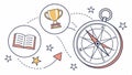 Compass rose illustration, navigation symbol and directional guide vector design Generative AI