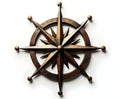 Compass Rose Isolated on White Royalty Free Stock Photo