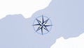 Compass rose on map, navigation tool, direction, travel theme, Stock Photo, Generative AI