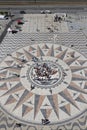 The compass rose and mappa mundi of Padrao dos Descobrimentos Royalty Free Stock Photo