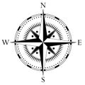 Compass rose for marine or nautical navigation and also for including in maps on a isolated white background as vector Royalty Free Stock Photo