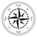 Compass rose for marine or nautical navigation and also for including in maps on a isolated white background as vector Royalty Free Stock Photo