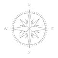 Compass rose - nautical chart. Travel equipment displaying orientation of world directions - north, east, south and west