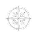 Compass rose - nautical chart. Travel equipment displaying orientation of world directions - north, east, south and west