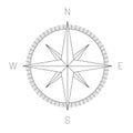 Compass rose - nautical chart. Travel equipment displaying orientation of world directions - north, east, south and west