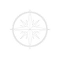 Compass rose - nautical chart. Travel equipment displaying orientation of world directions - north, east, south and west