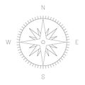 Compass rose - nautical chart. Travel equipment displaying orientation of world directions - north, east, south and west