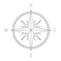 Compass rose - nautical chart. Travel equipment displaying orientation of world directions - north, east, south and west