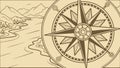 Compass rose nautical, navigation symbol, marine instrument, directional guide, seafaring vector design Generative AI