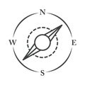 Compass rose navigation cartography route equipment line design icon