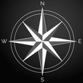 Compass rose, navigation icon. Vector illustration, flat design Royalty Free Stock Photo