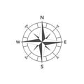 Compass rose, navigition icon. Vector illustration, flat design Royalty Free Stock Photo