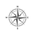 Compass rose, navigition icon. Vector illustration, flat design Royalty Free Stock Photo