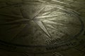 Compass Rose on a pavement in Castro Italy at night. Royalty Free Stock Photo