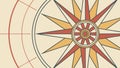 Compass rose with radial lines and frame, direction and navigation vector design Generative AI Royalty Free Stock Photo