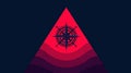 Compass Rose in Red Triangle Shape with Wavy Lines, Navigation Concept Royalty Free Stock Photo