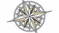 Compass Rose Vector Illustration, Navigation and Direction Icon, vector design Generative AI Royalty Free Stock Photo