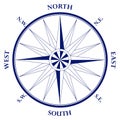 Compass rose vector on an isolated white background. Royalty Free Stock Photo