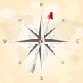 Compass rose on vintage grungy background Royalty Free Stock Photo