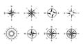 Compass rose of winds with directional dials