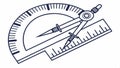 Compass and ruler set, precise tools for drafting and geometry, design, Vector Design, Generative AI