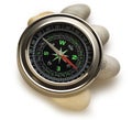 Compass and sea stones Royalty Free Stock Photo