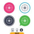 Compass sign icon. Windrose navigation symbol.