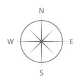 Compass sign. Navigation symbol. Simple design on white background. Vector illustration. EPS 10 Royalty Free Stock Photo