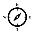 Compass Silhouette Icon â Minimal Black & White Vector for Navigation, Travel, Exploration, Direction (AI-generated) Royalty Free Stock Photo