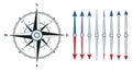Compass with similar arrows isolated Royalty Free Stock Photo