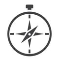 Compass solid icon, navigation and travel Royalty Free Stock Photo