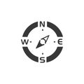 Compass. South west direction. Icon. Weather and map glyph vector illustration