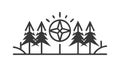 Compass Star Forest Vector Outdoor Navigation Adventure Camping Icon vector design Generative AI Royalty Free Stock Photo