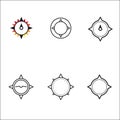 Compass star geometric vector logo set