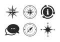 Windrose navigation icons. Compass symbols. Vector