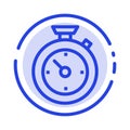Compass, Timer, Time, Hotel Blue Dotted Line Line Icon Royalty Free Stock Photo