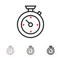 Compass, Timer, Time, Hotel Bold and thin black line icon set Royalty Free Stock Photo