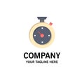 Compass, Timer, Time, Hotel Business Logo Template. Flat Color Royalty Free Stock Photo