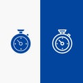 Compass, Timer, Time, Hotel Line and Glyph Solid icon Blue banner Royalty Free Stock Photo