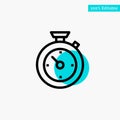 Compass, Timer, Time, Hotel turquoise highlight circle point Vector icon Royalty Free Stock Photo