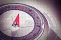 Compass on toned background - Concept image with pixelation effect