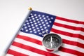 Compass on the usa flag. American flag and compass