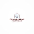 Compass vector logo design template inspiration Royalty Free Stock Photo