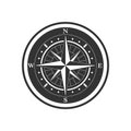 Compass vintage symbol isolated on white background