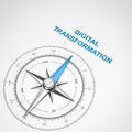 Compass on White Background, Digital Transformation Concept