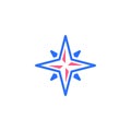 Compass wind rose flat icon