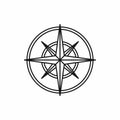 Compass wind rose icon, outline style