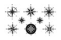 Compass, wind rose icon set. Marine navigation symbol. Vector illustration